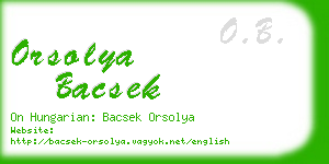 orsolya bacsek business card